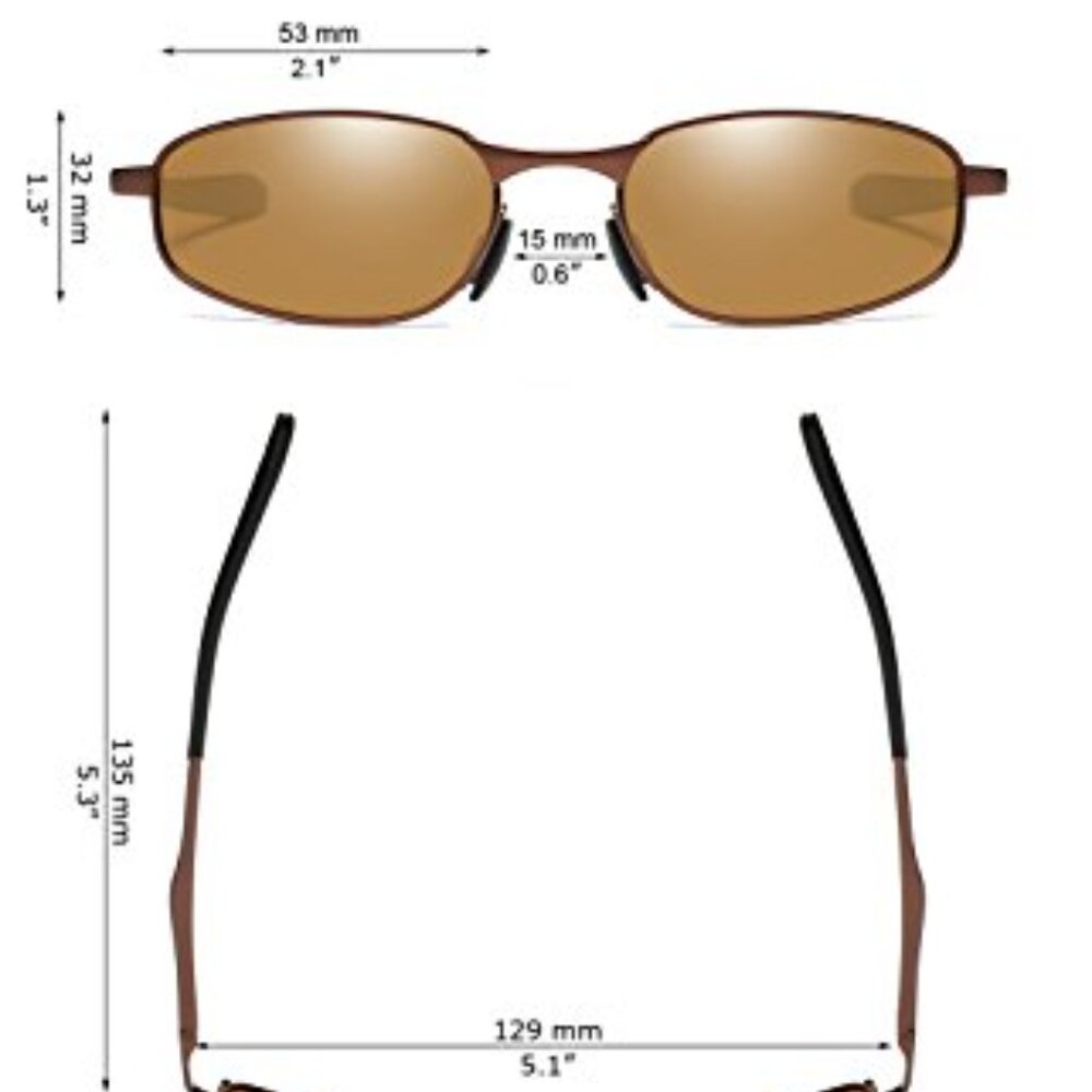 Small Rectangular Metal Frame Polarized Sunglasse… - image 7